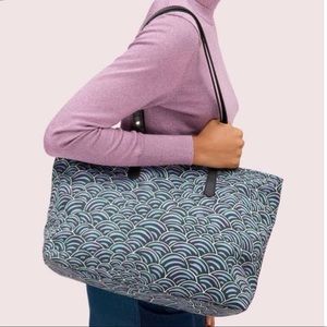 Kate Spade Taylor Bubbles Satin Nylon Tote Bag